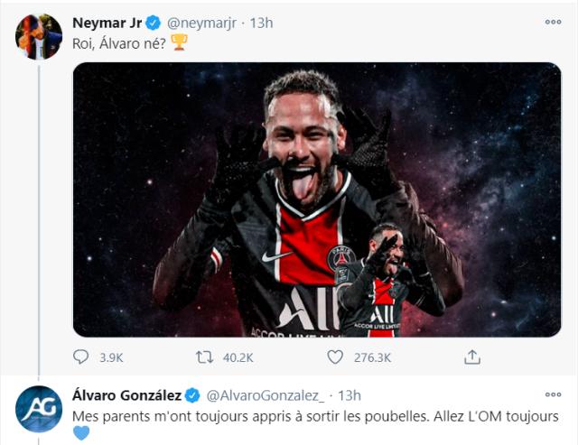 狗子28体育平台-法甲“歧视门”又出续集 内马尔与阿尔瓦罗斗图互喷